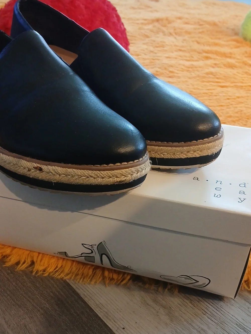 a new day Black Slip-On Espadrille Platform Loafers